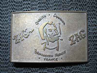 ZIG ZAG MAN ROLLING PAPERS BELT BUCKLE! VINTAGE! RARE! 1970s! MARIJUANA WEED BUD - Image 1 of 4