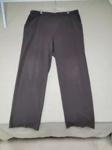 BRIGGS NEW YORK Women's 20W Pull-On Pants Brown Elastic Back Waist Flat Front - Picture 1 of 4
