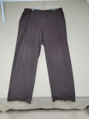 BRIGGS NEW YORK Women's 20W Pull-On Pants Brown Elastic Back Waist Flat Front - Image 1 of 4