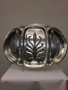 Antique American Silver Plated Three-part Platter, 20th Century