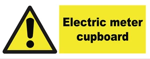Warning Electric Meter Cupboard Danger Caution Sign Self Adhesive Sticker 165mm - Picture 1 of 2