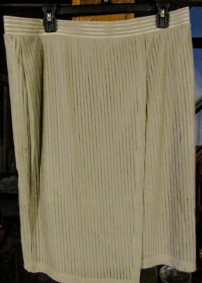 ATENCIÓN MUJER XL BEIGE ACANALADO RAYAS FORRADO VESTIDO CORTO/FALDA INFORMAL NUEVO CON ETIQUETAS Foto 1 de 2