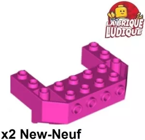 LEGO 2x Zug -dämpfer Stoß Vorne Chassis Front Sloping Basis 4 Studs Dark Pink - Bild 1 von 1
