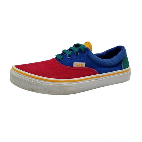 Scarpe sneakers VANS bambino 3 5 lacci color block blu rosso giallo con lacci verdi