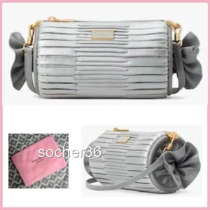 KATE SPADE SWEET TREATS FESTIVE PLEATED SMALL BARREL BAG W/DUSTBAG NWT $398 - Picture 1 of 7