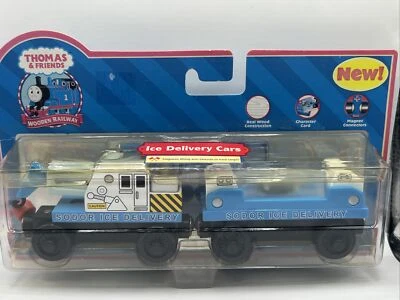 Tren tanque ferrocarril madera Thomas & Friends vagones de entrega de hielo 2005 nuevo en caja Foto 1 de 4