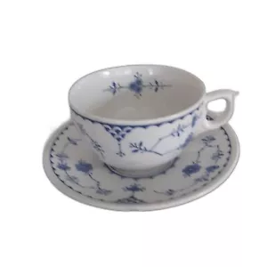 Platillo taza té Dinamarca azul blanco muebles clásicos Inglaterra - Imagen 1 de 5
