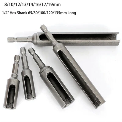 8-19mm Long Hex Nut Driver Socket Bit Adapter Wrench Drill 1/4 Slotted Extension - Image 1 of 4