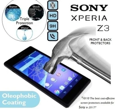 100% Genuine Tempered Glass Screen Protector Front and Back For Sony Xperia Z3 - Image 1 of 2