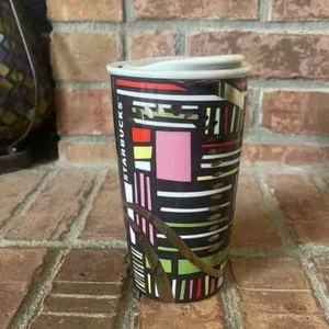 Starbucks 2014 Ceramic Multi Color Geometric Tumbler - Picture 1 of 6