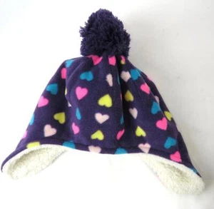 Cappello berretto bambino con cuori maglia pile taglia 8-16 MADE FOR PLAY by Target Viola - Foto 1 di 7