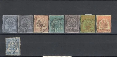Túnez Lote de 8 primeras emisiones - Usado - CV 10,30$ Foto 1 de 2
