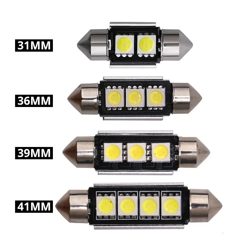 1 ampoule LED 6000K interieur voiture plaque immatriculation 31mm 36mm 39mm 41mm - Photo 1/1