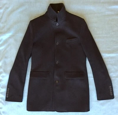 Abrigo Patrizia Pepe Línea Ajustado Negro Lana Mezcla Cachemira IT 48 US 38 M Foto 1 de 4