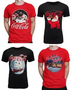 Camiseta Coca Cola Hombre Damas Unisex Navidad Navidad Cuello Redondo Manga Corta - Imagen 1 de 14