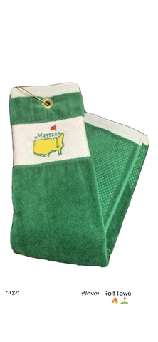 2022 Masters New Green Woven Golf Towel Augusta National Club Tiger Woods 🔥 ⛳️ Cover