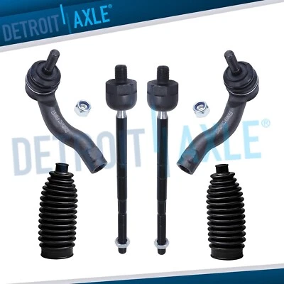 Front Inner & Outer Tie Rod Ends Rack Boots for 2001 2002 2003 Toyota Rav4 2.0L - Image 1 of 4