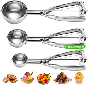Cookie Scoop for Baking Set of 3 - Ice Cream Scoop Stainless Steel - Ice Cream S - Picture 1 of 12