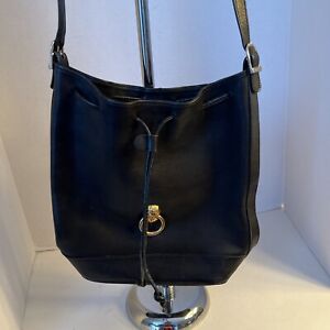 Shoulder Bag Pourchet Vintage Black Leather Good Condition Made IN France