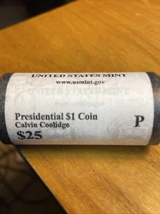 2014-P Calvin Coolidge 25-Coin Presidential Dollar Roll BU - Picture 1 of 2