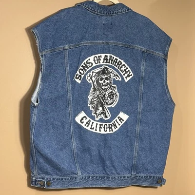 Vtg Carhartt Denim Vest Mens Trucker 2XL Tall  Sons of Anarchy Union Made in USA - Image 1 of 4