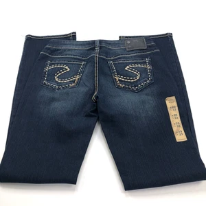 Jeans plateados Aiko corte bootcut medio ajustado 29x33 (se adapta a 30W 33L) tiro bajo alto desgastado - Imagen 1 de 10