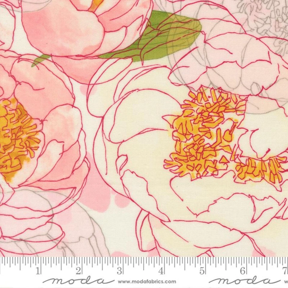 Telas Darling Peony - Fondo crema - BTY - Moda Foto 1 de 1