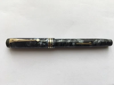 C1930s VINTAGE CONWAY STEWART No388 BLUE&BLACK MARBLED FOUNTAIN PEN - Image 1 of 4