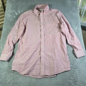 Roundtree & Yorke Gold Label Uomo Non Ferro EZ Lavaggio Taglia 16 33 Rosso Rosa Salmone - Foto 1 di 5