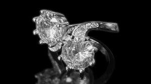 Estate: Anillo de compromiso de plata esterlina 925 con doble piedra de 4,2 quilates para mujer talla 6 - Imagen 1 de 4