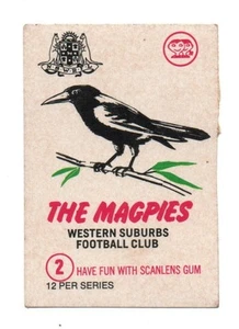 1974 Nrl Rugby League Scanlens Sticker (2) Western Suburbs Magpies - Bild 1 von 2