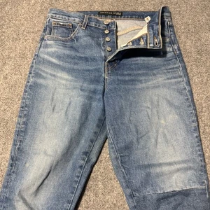 Veronica Beard Jeans Woman’s 30x30 Button Up Thrashed Faded Stained Blue - Picture 1 of 20