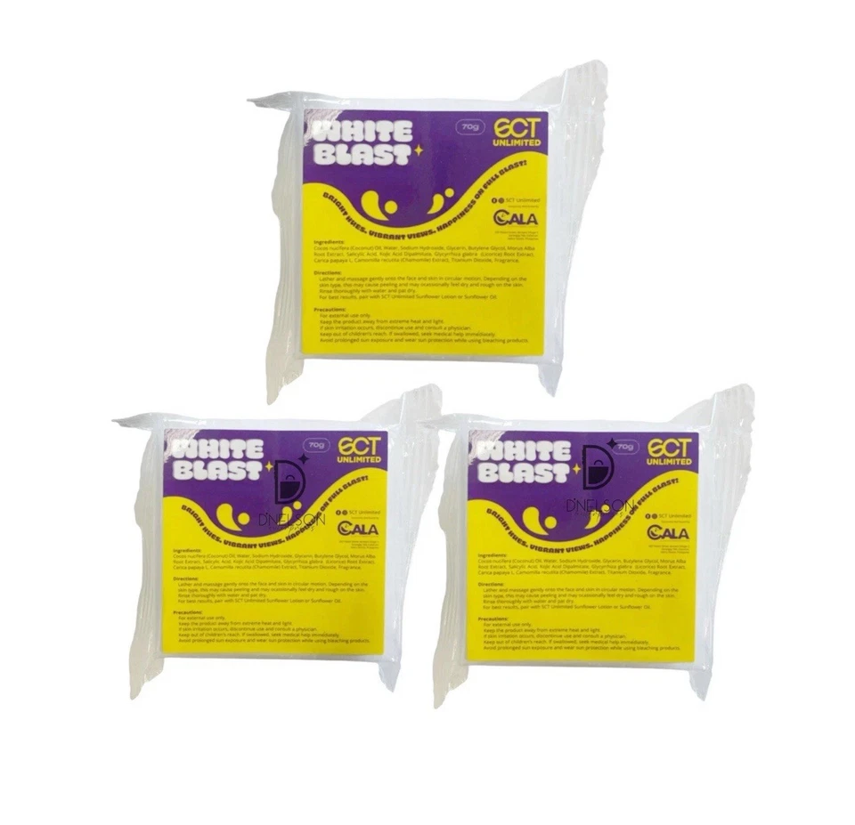 3 Bars SCT Unlimited White Blast Soap, 70g Each