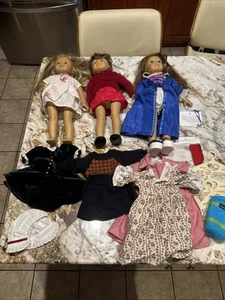 Lot Of 3 Pleasant Company American Girl 18” Dolls Felicity Molly Lot Read - Picture 1 of 20