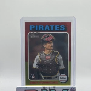 Topps Heritage High Number 2024 Endy Rodriguez Cromo Novato RC #/699 Piratas - Imagen 1 de 2