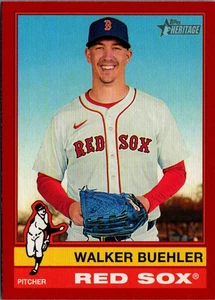 2025 Topps Heritage Red Border #416 Walker Buehler Boston Red Sox - Imagen 1 de 2