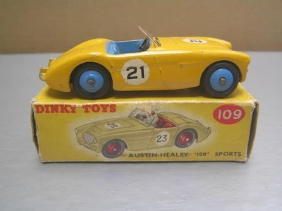 Coche deportivo Dinky Toys 109 Austin Healey 100 hecho en Inglaterra con caja original Foto 1 de 4