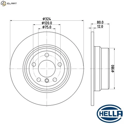 2x BRAKE DISC 8DD 355 127-651 FOR BMW X5/E53/SAV M57D30 M54B30 3.0L M57D30 2.9L - Image 1 of 4
