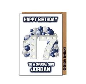 Personalised 17th Birthday Card Son Grandson Nephew Brother Cousin Friend AIR - Picture 1 of 1