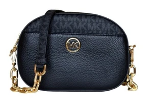 MICHAEL KORS Tasche Bag JET SET GLAM SM OVAL XBODY Leder schwarz