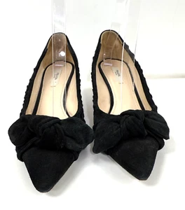 PRADA Women's Black Suede Pumps Kitten Heels with Bows Size 36 - 6 - Picture 1 of 6