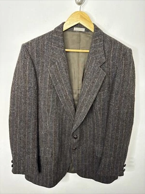 Blazer Harris Tweed Hombres 42 R Marrón Abrigo Deportivo Lana Escocés Leishman Foto 1 de 4