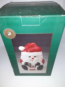 Figura Papá Noel kitsch vintage de barro frasco de galletas kitsch - Imagen 1 de 9