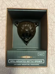 Braun Gusseisen Grizzlybär Wandhalterung Flaschenöffner Pub Bar Werkzeug Mann Höhle Neu - Bild 1 von 1