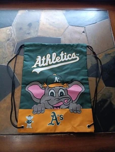 Oakland A's Drawstring Backpack Featuring Stomper - Picture 1 of 4