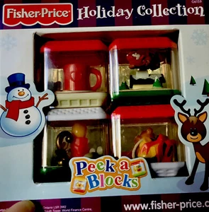 Peek a Blocks Christmas Holiday 4 pack Fisher Price Holiday Collection - Picture 1 of 5