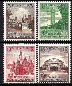 Germania Terzo Reich Mi# 665-668 MNH ** (SPEDIZIONE GRATUITA) - Foto 1 di 1
