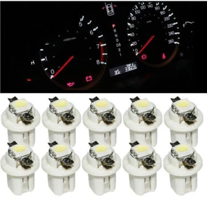 10X T5 B8.5D 5050 1SMD White LED Car Dashboard Dash Gauge Instrument Light Bulbs - Picture 1 of 10