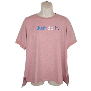 Nike Just Do it T Graphic Shirt  Mens Size XL Heathered Pink Short Sleeve Y2K - Picture 1 of 7