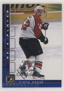 2001 ITG Be A Player Memorabilia Sapphire Chicago Sun-Times /10 Simon Gagne #82